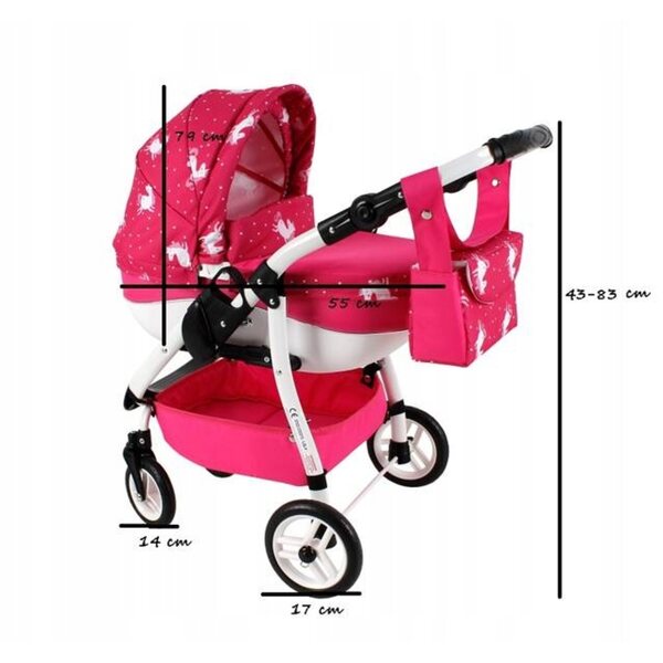 Adbor Lily Sport LS-23 Puppenwagen mit kostenloser Bettwäsche, polnisches Produkt