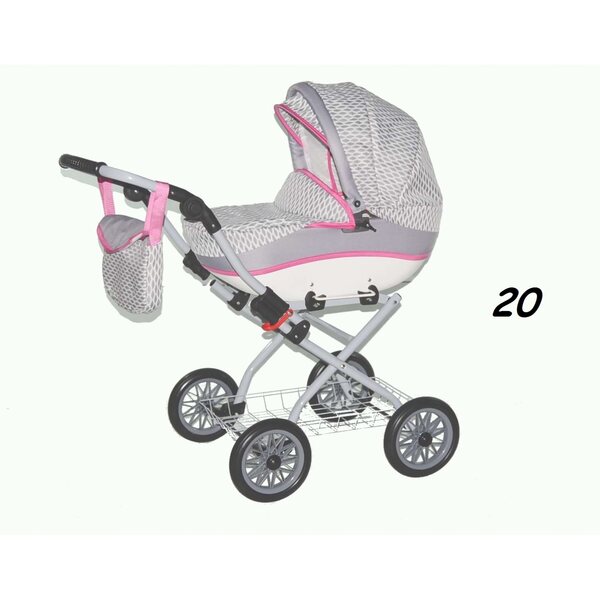 Großer Kinderwagen für polnische NELA-Puppen mit verstellbarem Griff und Gondel