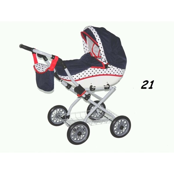 Großer Kinderwagen für polnische NELA-Puppen mit verstellbarem Griff und Gondel