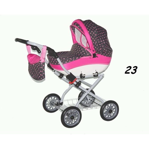 Großer Kinderwagen für polnische NELA-Puppen mit verstellbarem Griff und Gondel