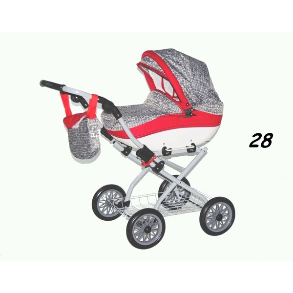 Großer Kinderwagen für polnische NELA-Puppen mit verstellbarem Griff und Gondel