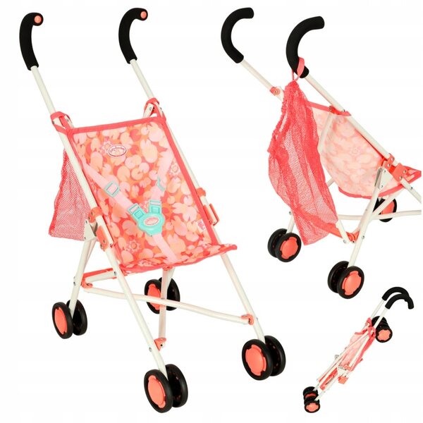 Annabell faltbarer Puppenwagen mit Tasche und verstellbarem Griff in Rosa