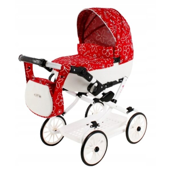 Adbor VIKI faltbarer Puppenwagen, intensive Farbe VI-03, mit gratis Tasche