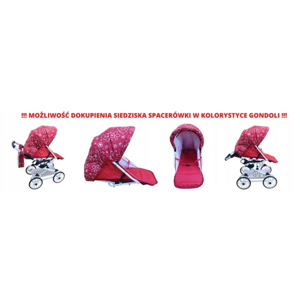 Adbor VIKI faltbarer Puppenwagen, intensive Farbe VI-03, mit gratis Tasche