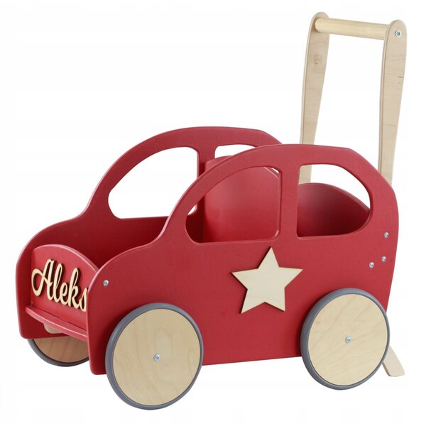 Holzschiebewagen mit anpassbarem Anhänger und verstellbarem Griff