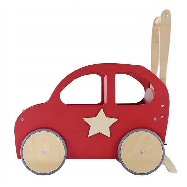 Holzschiebewagen mit anpassbarem Anhänger und verstellbarem Griff