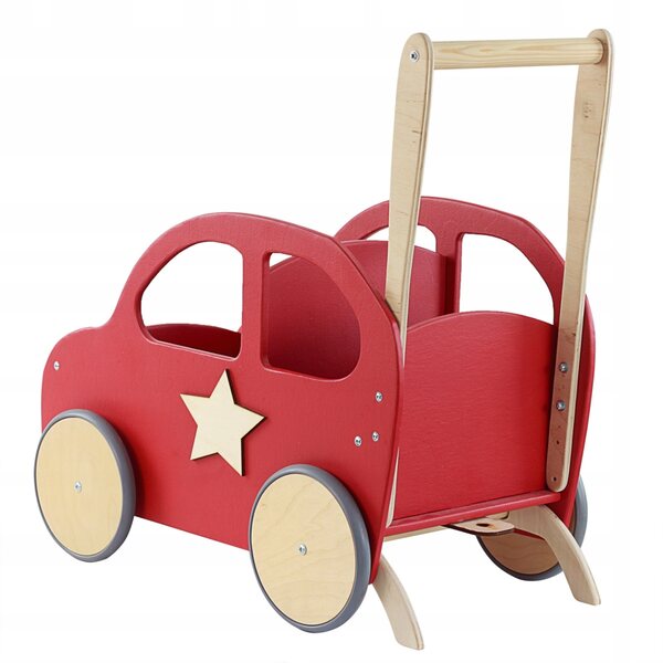 Holzschiebewagen mit anpassbarem Anhänger und verstellbarem Griff