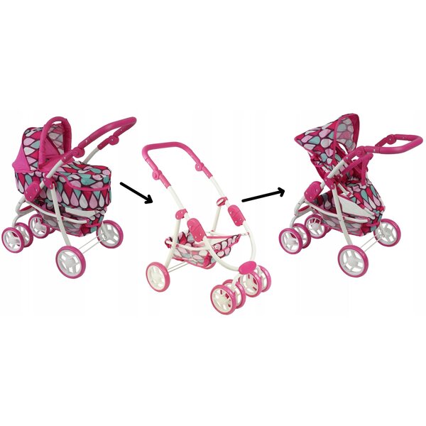 Beticco Baby 2-in-1 Kinderwagen für Puppen, leicht und einfach zu bedienen