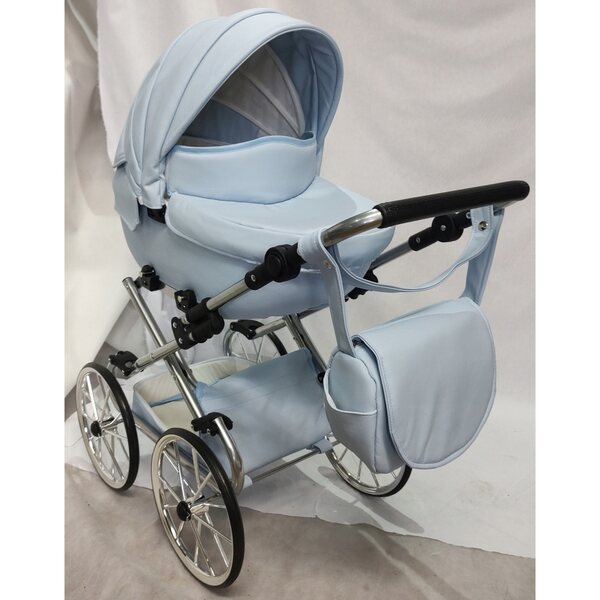 Poussette de poupée de style rétro profond avec structure réglable et accessoires