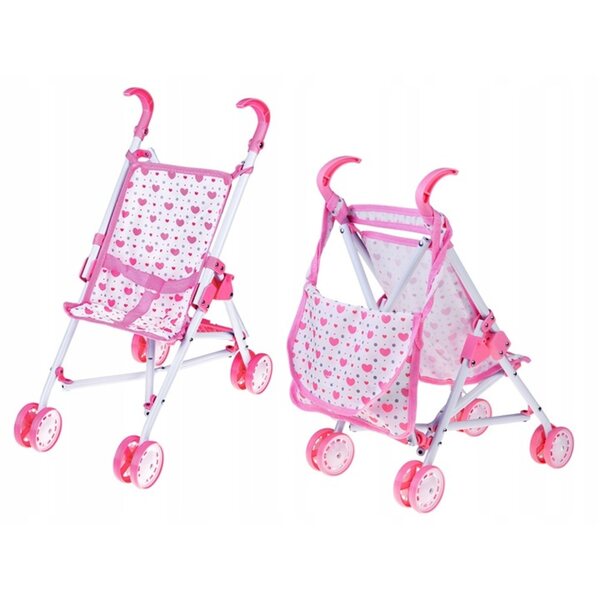 Komplettes 3-in-1-Set für Puppen mit Kinderwagen, Kinderbett und Schaukelstuhl + Gratis-Puppe