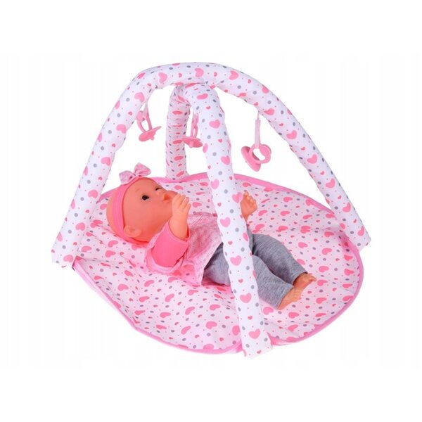 Komplettes 3-in-1-Set für Puppen mit Kinderwagen, Kinderbett und Schaukelstuhl + Gratis-Puppe