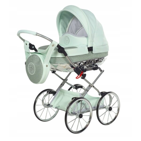 Deep Doll Kinderwagen Tako Glitzer Handarbeit Mini Mintgrün