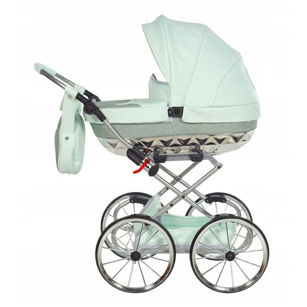Deep Doll Kinderwagen Tako Glitzer Handarbeit Mini Mintgrün
