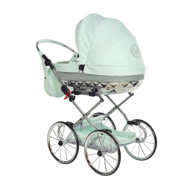 Deep Doll Kinderwagen Tako Glitzer Handarbeit Mini Mintgrün