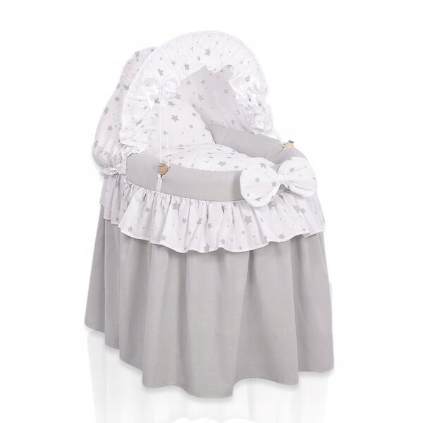 My Sweet Baby Laura tiefer Puppenwagen aus naturgrauem Korbgeflecht