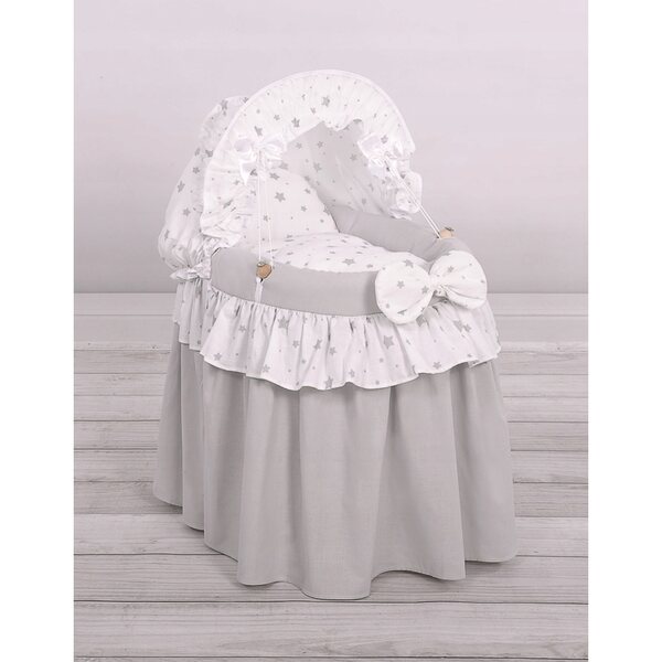 My Sweet Baby Laura tiefer Puppenwagen aus naturgrauem Korbgeflecht