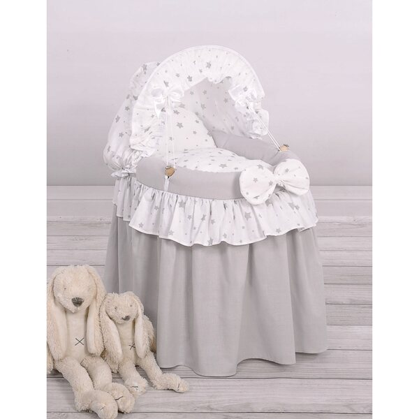 My Sweet Baby Laura tiefer Puppenwagen aus naturgrauem Korbgeflecht
