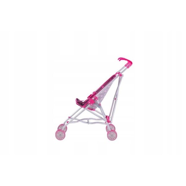 TO-MA Lily Zusammenklappbarer Puppenwagen in Schwarz und Rosa mit Punkten