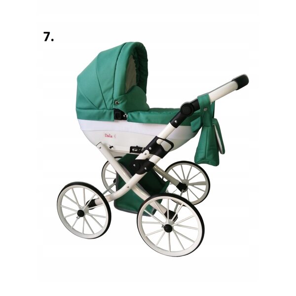 Passeggino per bambole profondo stile retro con manico regolabile e accessori