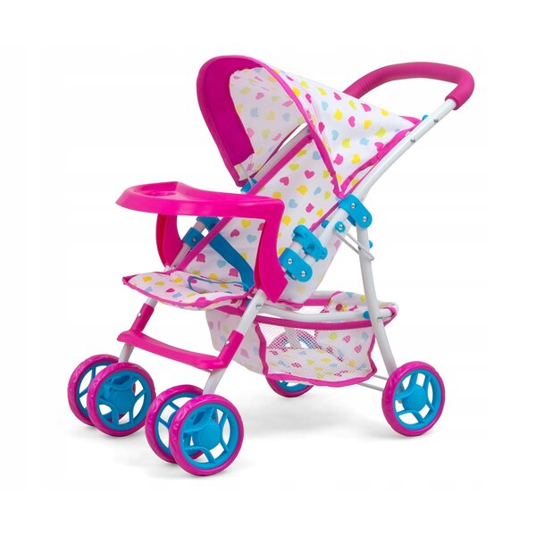 Milly Mally KATE Candy Puppenwagen mit Zubehör und faltbarem Verdeck