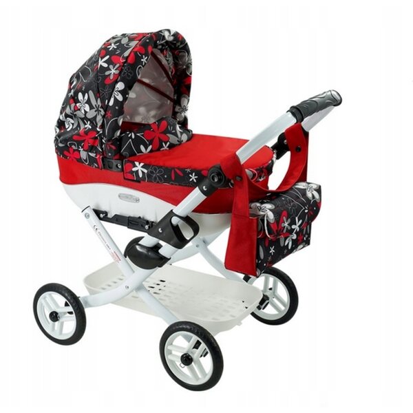 Adbor LILY LC-18 tiefer Puppenwagen mit kostenloser Tasche und Korb