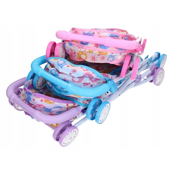 Tiefweißer Puppenwagen mit Tierverdeck, 53 cm