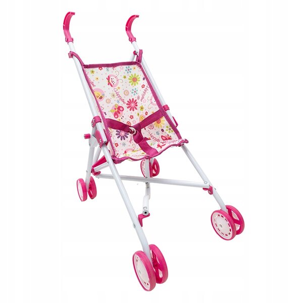 Askato Puppenwagen mit doppeltem Sicherheitsschloss, Metall und Stoff