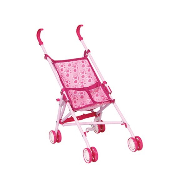 Askato Puppenwagen mit doppeltem Sicherheitsschloss, Metall und Stoff