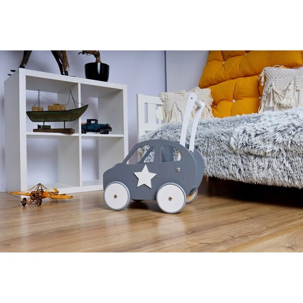 Carrello in legno con manico regolabile e nome, regalo ecologico