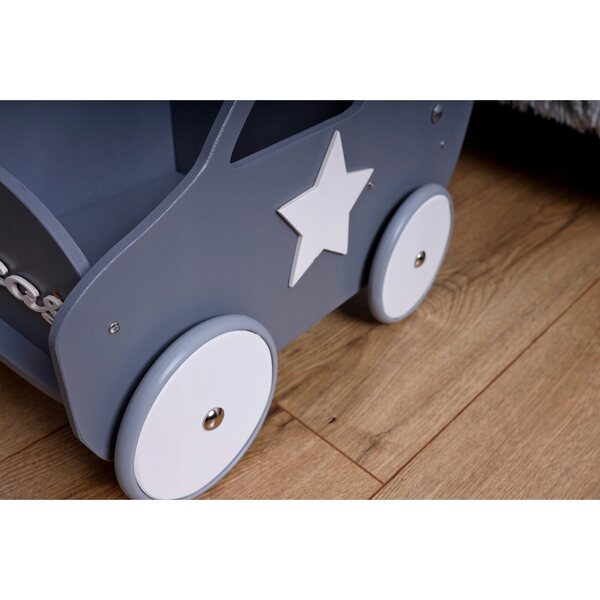 Carrello in legno con manico regolabile e nome, regalo ecologico