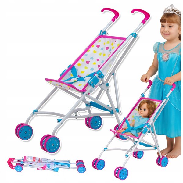 Magical Candy Puppenwagen, leicht, faltbar, Metall 3+