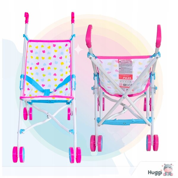 Magical Candy Puppenwagen, leicht, faltbar, Metall 3+
