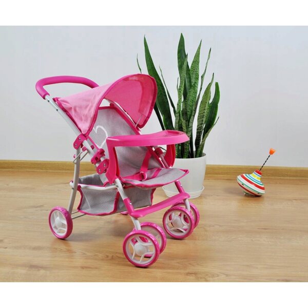 Milly Mally KATE Rosa Puppenwagen mit Zubehör und Sicherheit ab 3 Jahren
