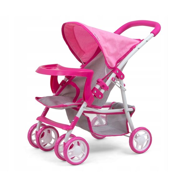 Milly Mally KATE Rosa Puppenwagen mit Zubehör und Sicherheit ab 3 Jahren