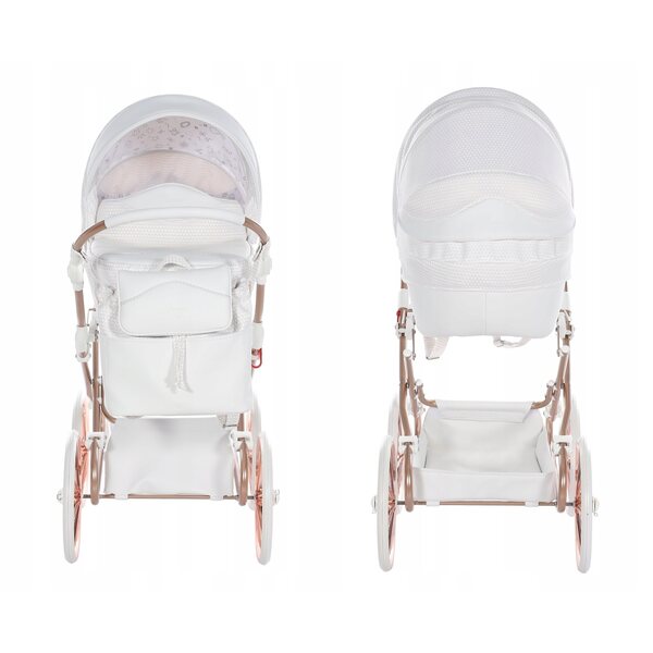 TAKO Junama Dolce Mini tiefer Puppenwagen mit großen Rädern und verstellbarem Griff