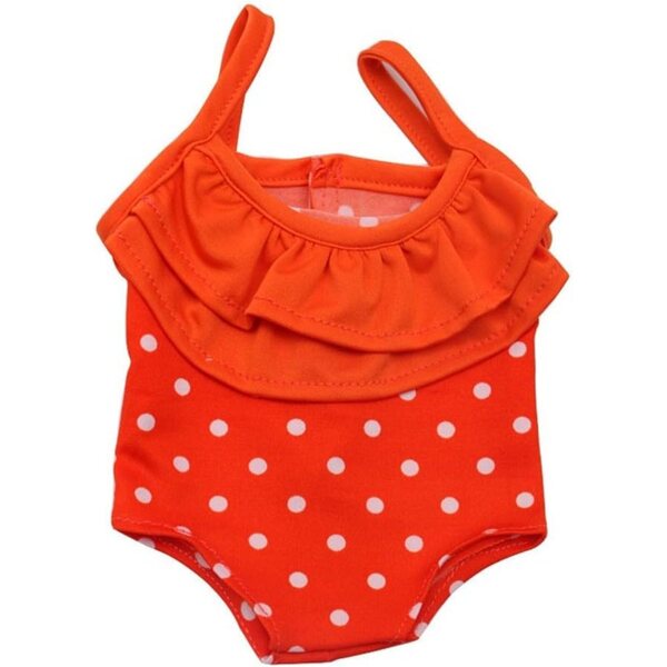 Costume da Bagno a Pois Arancione per Bambole 46 cm - Accessorio Casual Uterui
