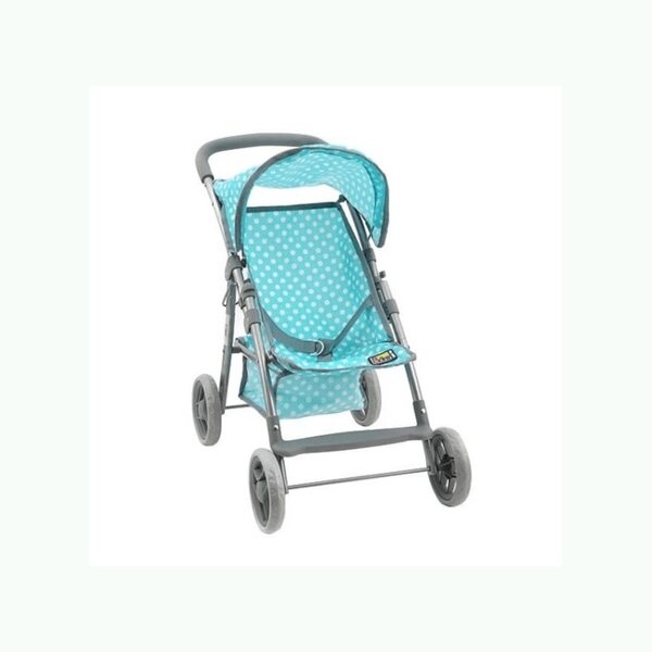 Adar Mint Dolls Kinderwagen mit Punkten, mit Zubehör und gepolstertem Griff