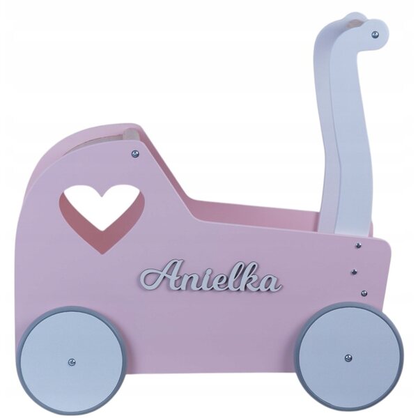 EKids Retro tiefer Puppenwagen aus natürlichem und sicherem Holz