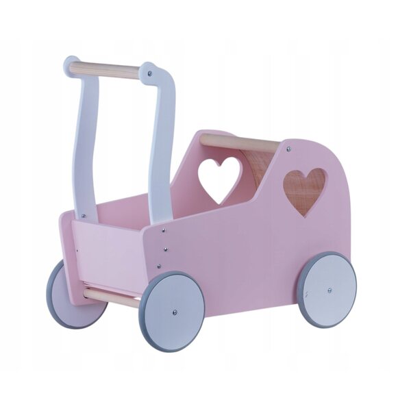 EKids Retro tiefer Puppenwagen aus natürlichem und sicherem Holz