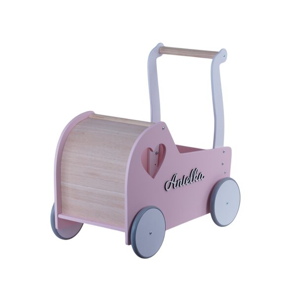 EKids Retro tiefer Puppenwagen aus natürlichem und sicherem Holz