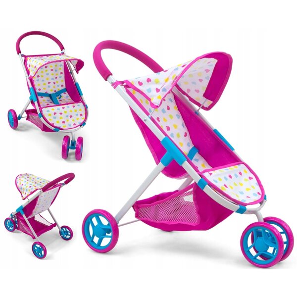 Milly Mally Puppenwagen mit Zubehör, sicher und faltbar