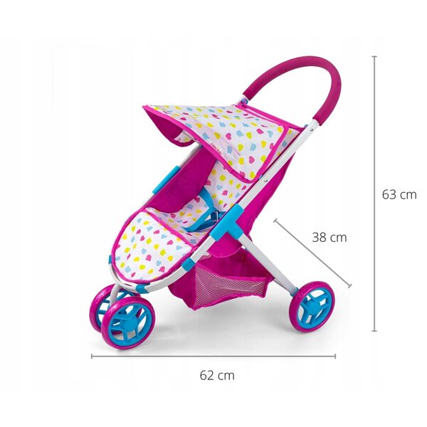 Milly Mally Puppenwagen mit Zubehör, sicher und faltbar