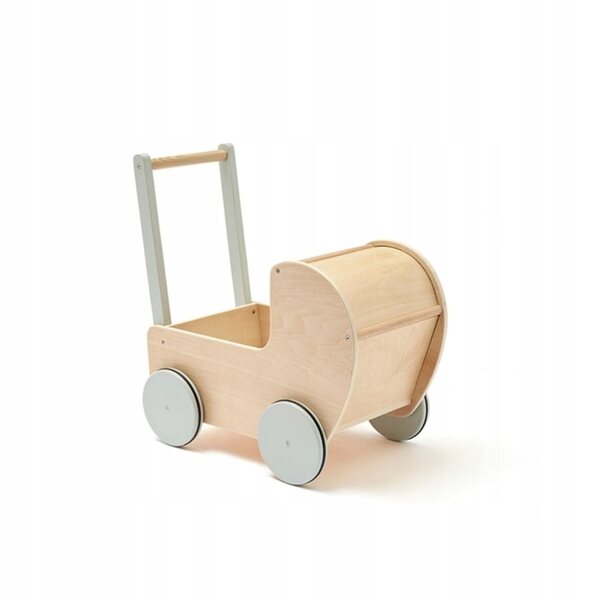 Tiefer Kinderwagen für Kids Concept-Puppen aus Holz und Stoff ab 3 Jahren