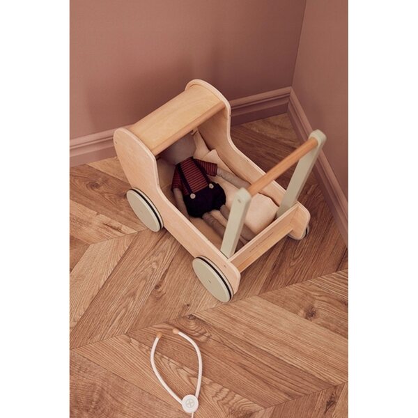 Tiefer Kinderwagen für Kids Concept-Puppen aus Holz und Stoff ab 3 Jahren