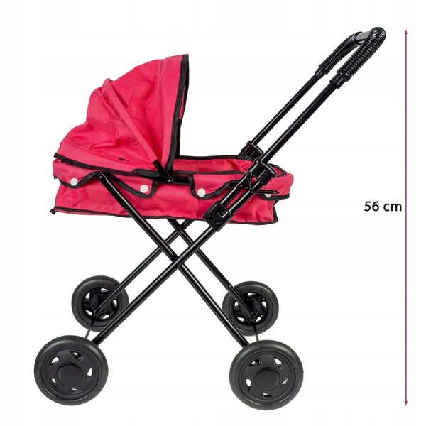 Poussette pour poupée Smily Play 2 en 1 en plastique et tissu, à partir de 3 ans