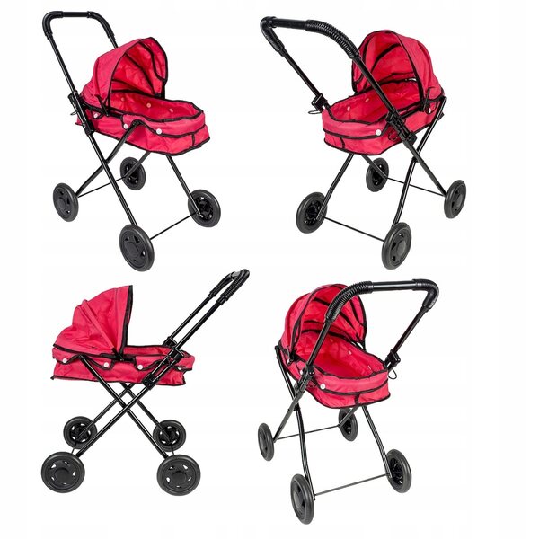 Poussette pour poupée Smily Play 2 en 1 en plastique et tissu, à partir de 3 ans
