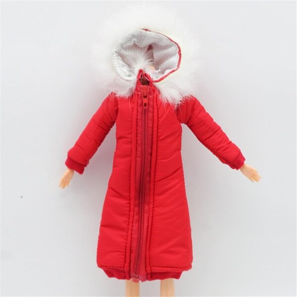 Giacca Lunga Imbottita per Bambole BJD 1/6, Cappotto Invernale Rosso 30 cm