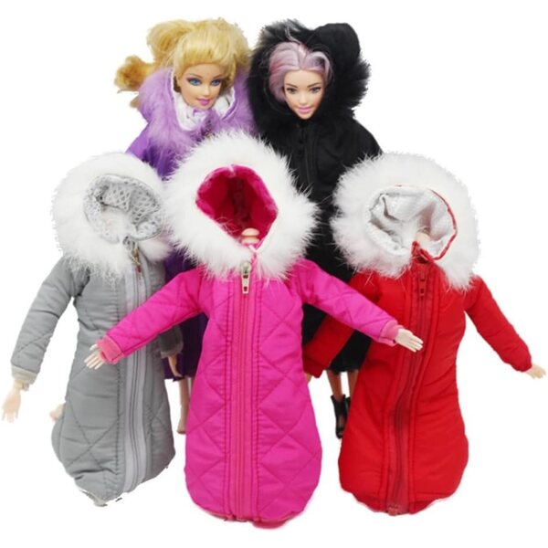 Giacca Lunga Imbottita per Bambole BJD 1/6, Cappotto Invernale Rosso 30 cm