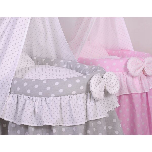 My Sweet Baby Puppenwagen aus Korbgeflecht mit rosa Verdeck