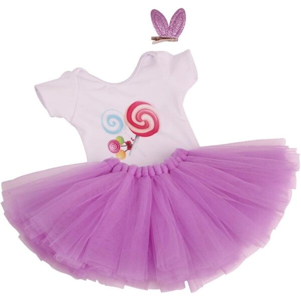 Abbigliamento per Bambole 46 cm - Maglietta Lecca-Lecca e Gonna in Pizzo Rete Casual